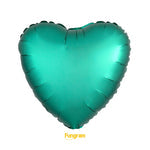 2 Heart Shaped Foil Balloon 18" in. Chrome Green