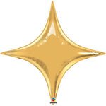 Gold Starpoint - Four Point Star Foil Balloon 14" in