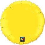Yellow Solid Round Mylar - Single Pack 18"