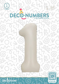Number 1 Latte Foil Balloon 34" (Single Pack) DECONUMBER