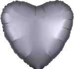 Satin Silver Platinum Heart 18" Single Pack