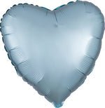 Satin Pastel Blue Heart 18" Single Pack