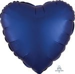 Satin Navy Heart 18" Single Pack