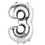 Number 3 Silver - 14" in