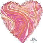 Pink Marble Heart 18" Foil Balloon