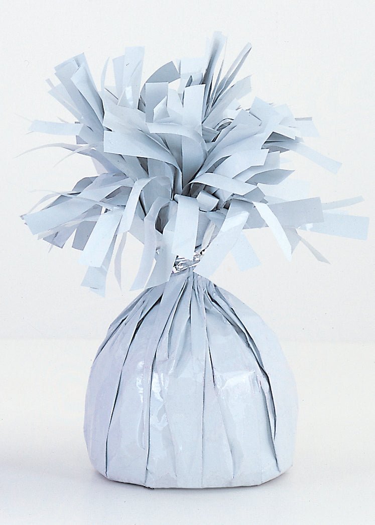 6 oz White Foil Wrapped Balloon Weight