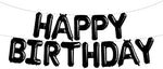 Black Happy Birthday Foil Balloon Banner Mylar Kits 16"