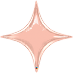 Rose Gold Starpoint - Four Point Star Foil Balloon 14" in