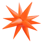 Non-Foil Starburst 3D Balloon -26in. Neon Electric Orange