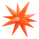 Non-Foil Starburst 3D Balloon -40in. Neon Electric Orange