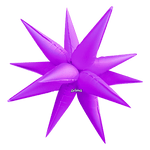 Non-Foil Starburst 3D Balloon -40in. Neon Electric Purple