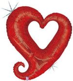Holographic Red Linky Chain Of Hearts 37" Foil