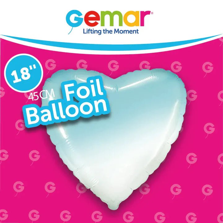 Baby Blue Gradient Heart 18"