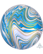 Blue Marblez Orbz 16" in - Foil Balloon