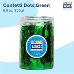 Green Confetti Jar Round. 8.8 onz.