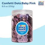Metallic Baby Pink Confetti Jar Round. 8.8 onz.