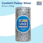 Silver Confetti Jar Foil Irregular Flakes 8.8 onz.