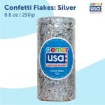 Silver Confetti Jar Foil Irregular Flakes 8.8 onz.