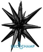 Black Starburst 3D Deco champ 22"