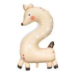 Animal Number "2" Foil Balloons PARTY DECO 35" ROE-DEER