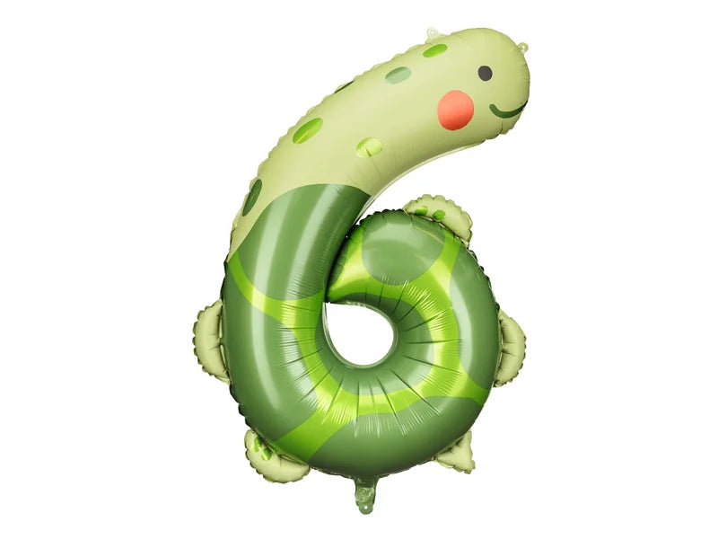 Animal Number "6" Foil Balloons PARTY DECO 35" TURTLE