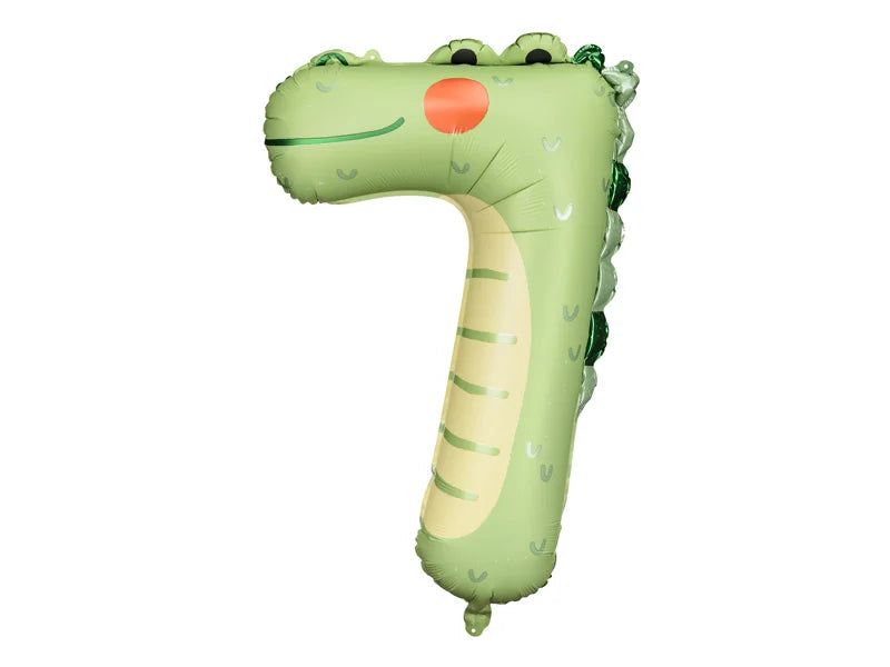 Animal Number "7" Foil Balloons PARTY DECO 35" CROCODILLE