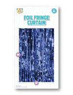 Blue Gloss Foil Fringe Door Curtain