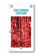 Red Gloss Foil Fringe Door Curtain