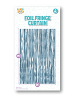 Light Blue Matte Foil Fringe Door Curtain