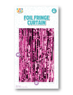 Fuchsia Gloss Foil Fringe Door Curtain