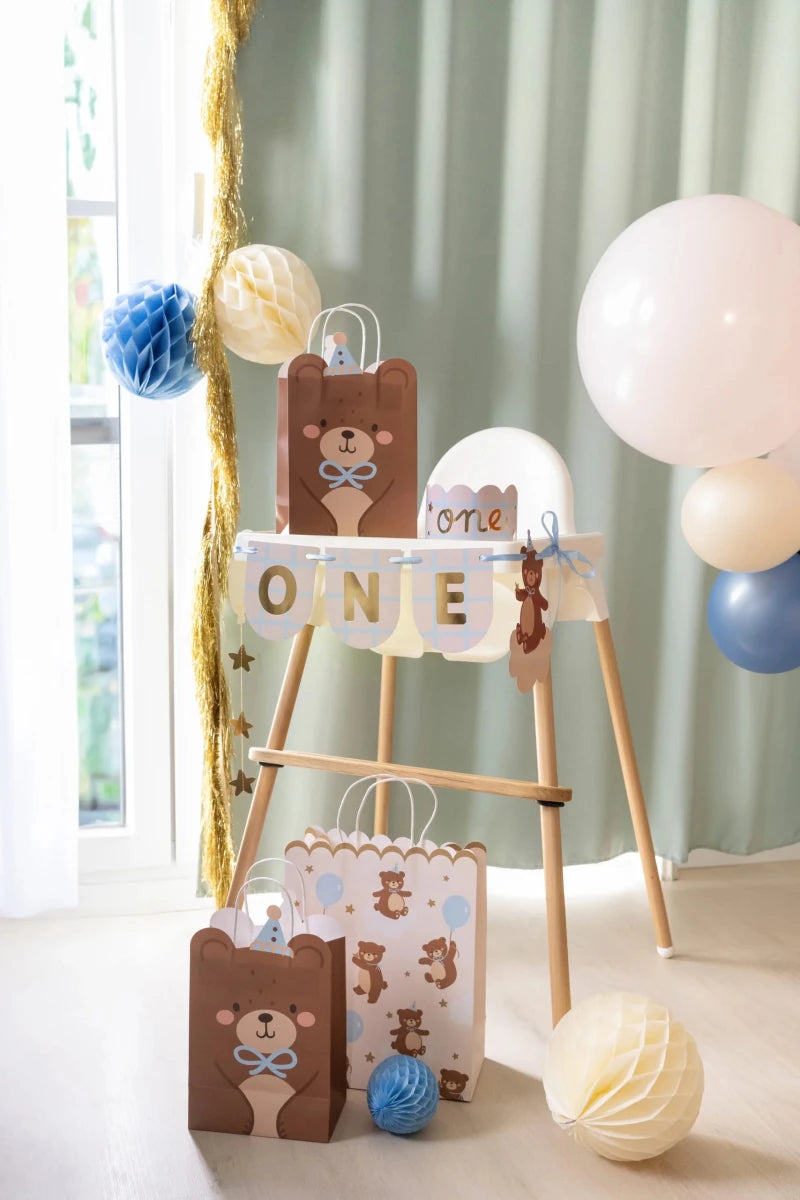 CHAIR BANNER AND CROWN TEDDY BEAR (50X20.5CM) (1.6M) PARTY DECO