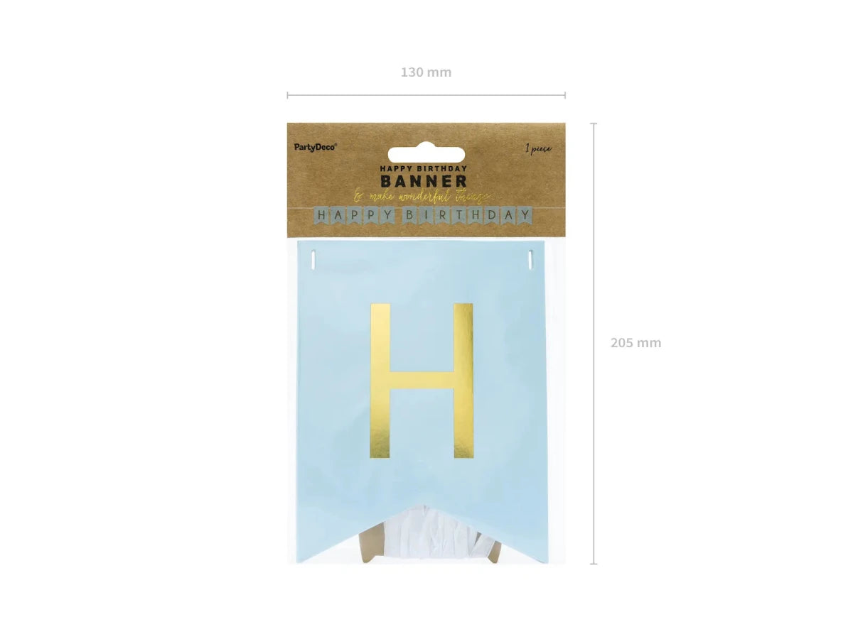 BANNER HAPPY BIRTHDAY LIGHT BLUE (2.5M) PARTY DECO