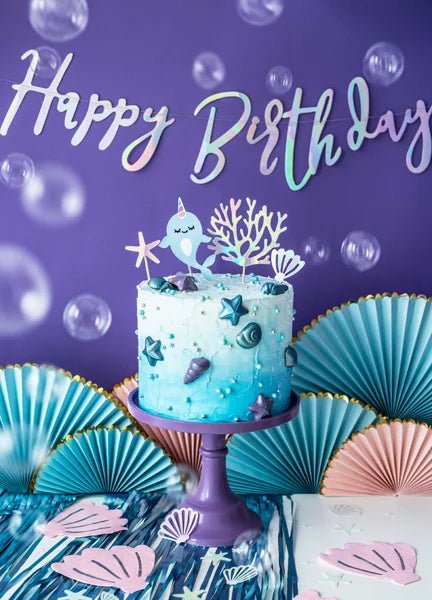 BANNER HAPPY BIRTHDAY IRIDESCENT (16.5X62CM) PARTY DECO