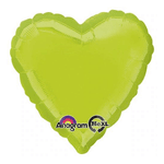 2 Kiwi Green Satin Luxe Heart Anagram 18"