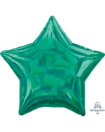 Green Iridescent Star Shaped Foil Balloon 18" Package (2 Units per package)