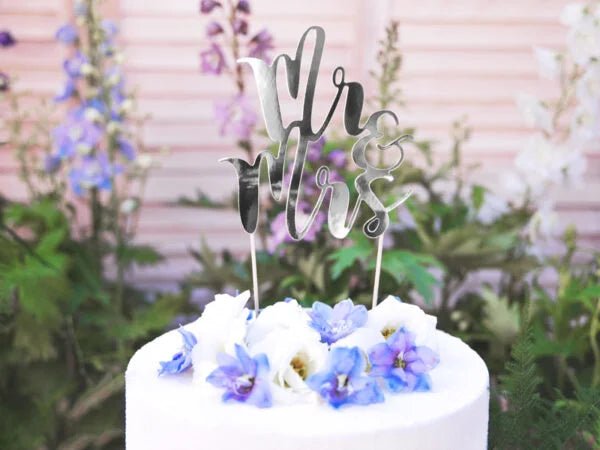 CAKE TOPPER MR&MRS SILVER (25.5CM)