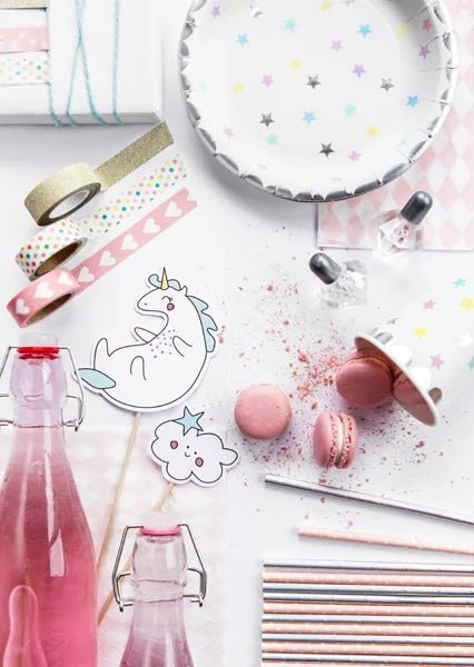 CAKE TOPPER UNICORN MIX (13/23.5CM - 1PKT/5PC)