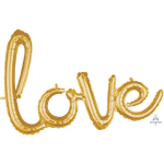 Gold - Love Script Foil Balloon - 31" in each