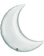 Silver Moon Shaped Metallic Foil Balloon - 9" in - 5 Per Package