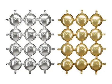 Foil Balloon Backdrop, Double-Sided Round Gold-Silver