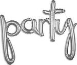 Party Silver Script Foil Balloons - 39" in