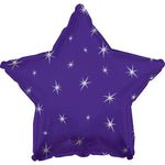 2 Star Shaped Foil Balloon 18" in each. Purple Sparkle