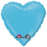 2 Caribbean Blue Satin Luxe Heart Anagram 18"