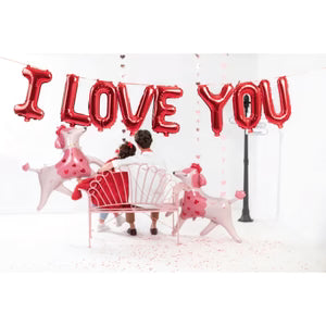 Red I Love You Banner Foil Balloon- 8.5ft.