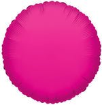 Hot Pink Solid Round Mylar - Single Pack 18"