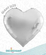 Silver DecoHeart Balloons 68"