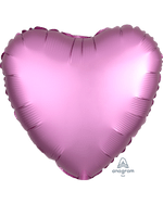 2 Flamingo Satin Luxe Heart Anagram 18"