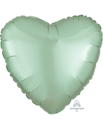 2 Mint Pastel Satin Luxe Heart Anagram 18"