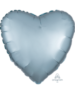 2 Blue Pastel Satin Luxe Heart Anagram 18"