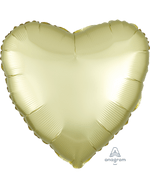 2 Yellow Pastel Satin Luxe Heart Anagram 18"